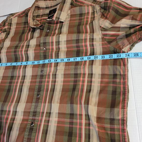 PrAna Men's Multi Plaid Long Sleeve Button Up Snap One Pocket Shirt Size Large - Picture 10 of 13